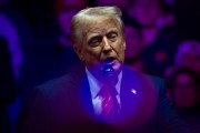 President-elect Donald Trump speaks during his pre-inauguration victory rally at Capitol One Arena in Washington.