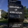 This photo shows the U.S. Department of Agriculture's Whitten Federal Building — a white marble building.