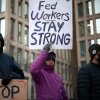 Protesters rally outside the headquarters of the U.S. Office of Personnel Management in Washington, D.C., on Feb. 5.