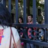 Columbia University student Mahmoud Khalil (R) talks to the press during a press briefing organized by Pro-Palestinian protesters in June 2024.