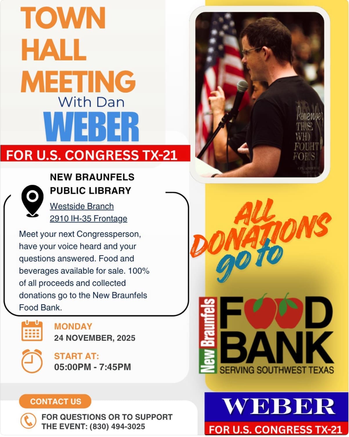 Town Hall Meeting with Dan Weber – New Braunfels, TX Town Hall Meeting with Dan Weber – New Braunfels, TX