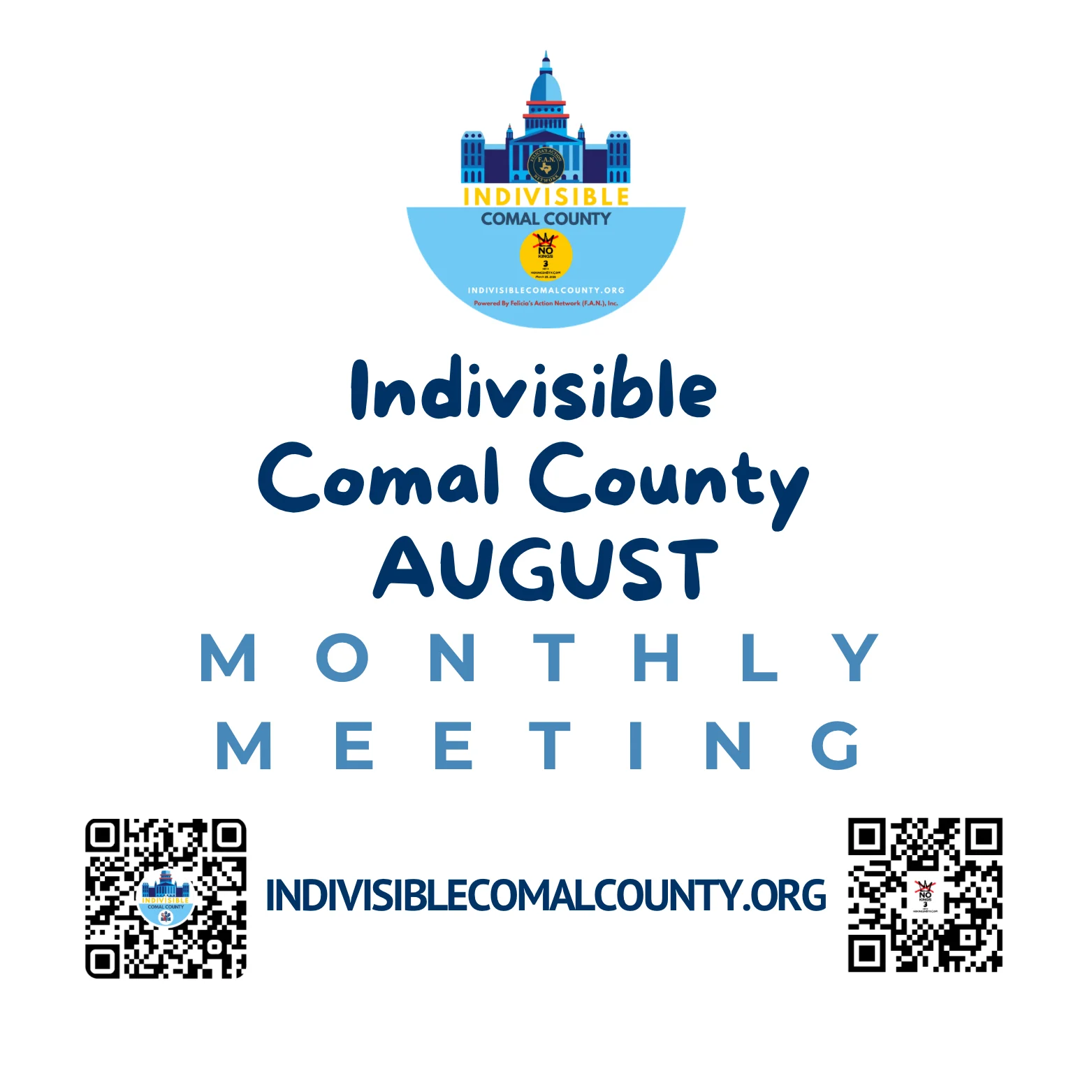 Indivisible Comal County – August Public Meeting