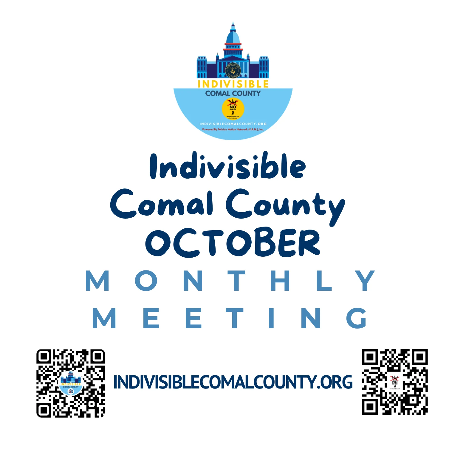 Indivisible Comal County – October Public Meeting